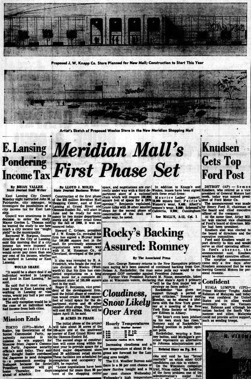Meridian Mall - Feb 1968 Article On Meridian